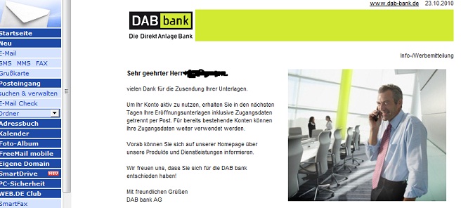 Update: EFT Sparplan bei der DAB